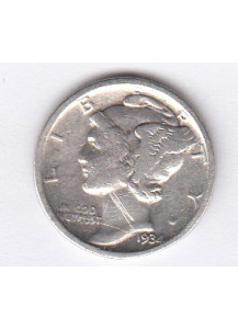 1934 - 10 Cents (Dime) Argento Dollaro Stati Uniti Mercury Dime BB